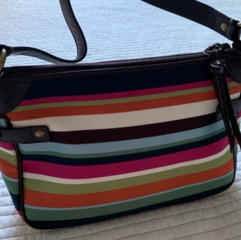 Coach legacy satchel satin striped rainbow handbag purse 41852 retired - Picture 9 of 12